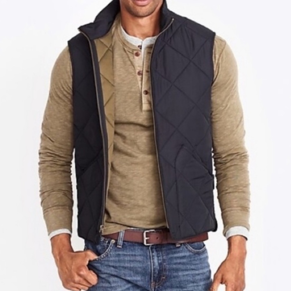 J. Crew Authentic Outerwear Quilted Puffer Vest Large